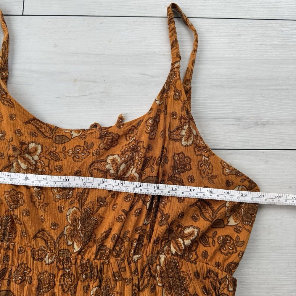 Dex Floral Sleeveless Tiered Maxi Dress Womens Size 1X Boho Earthy Lined Pockets - Picture 8 of 11